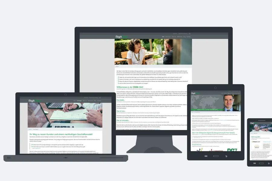 DigitEcon e.U. Mockup Wordpress decoupled Frontend