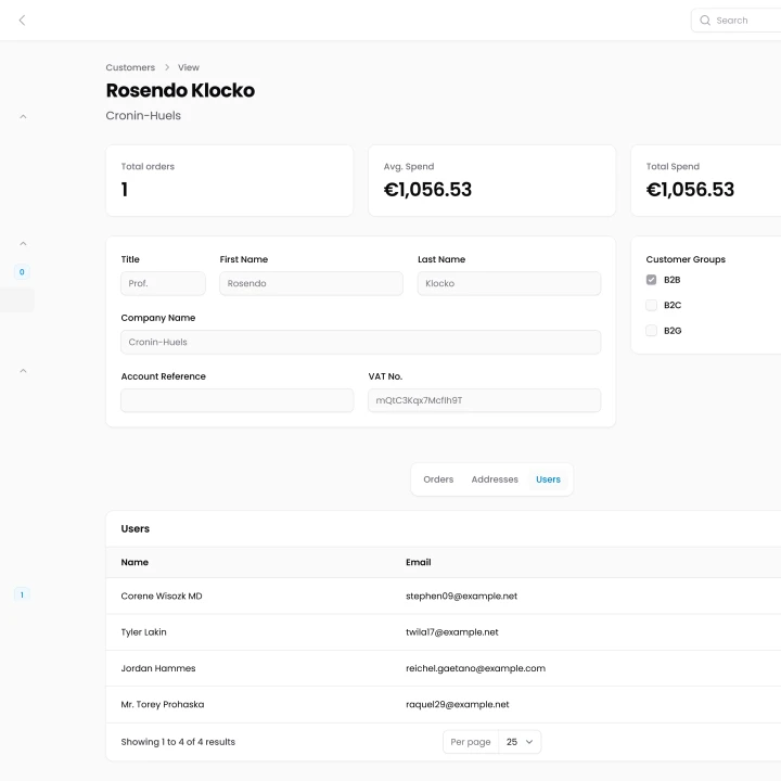 LunarPHP E-Commerce Backend Customers