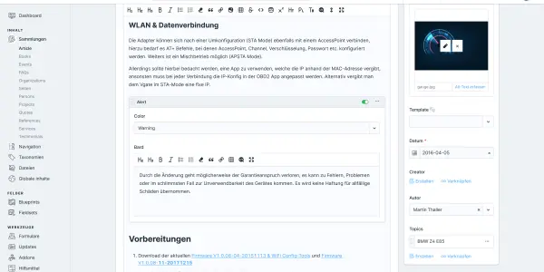 Statamic CMS Backend